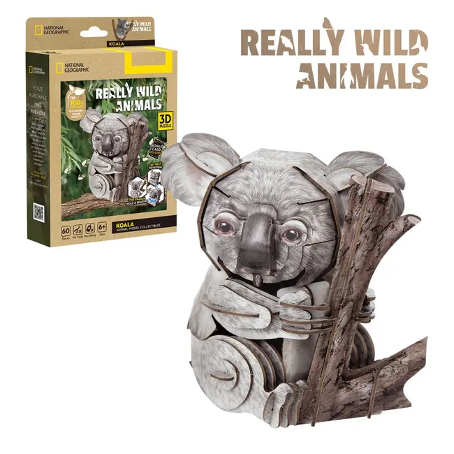Cubic Fun - National Geographic Animale Salbatice Puzzle 3D Koala 60 piese ARTCUDS1176h