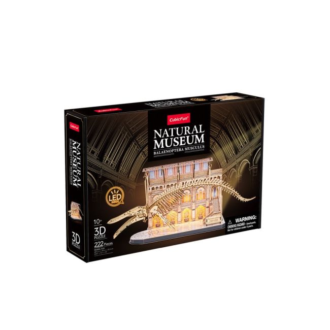 Cubic Fun - Puzzle 3D cu LED muzeul natural Balena albastra 223 piese ARTCUL545h