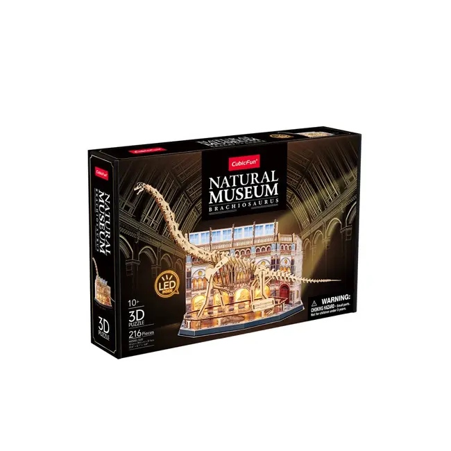 Cubic Fun - Puzzle 3D cu LED muzeul natural Brachiosaurus 217 piese ARTCUL544h