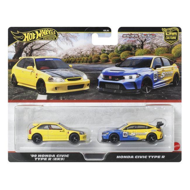HOT WHEELS PREMIUM SET 2 MASINUTE METALICE HONDA CIVIC 99 TIP R EK9 SI HONDA CIVIC TIP R SCARA 1:64 VIVMTHBL96_JBL00