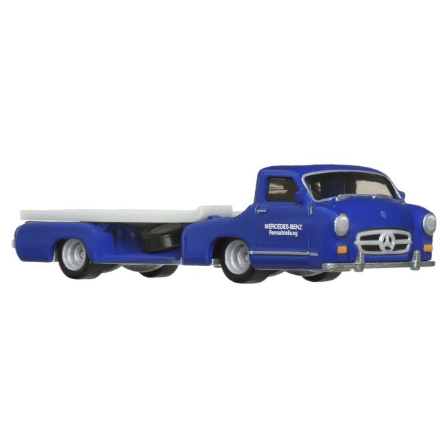 HOT WHEELS TRANSPORTATOR  MERCEDES-BENZ 55 BLAUES WUNDER CU MASINUTA MERCEDES-BENZ 300 SL SCARA 1:64 VIVMTFLF56_HRV48