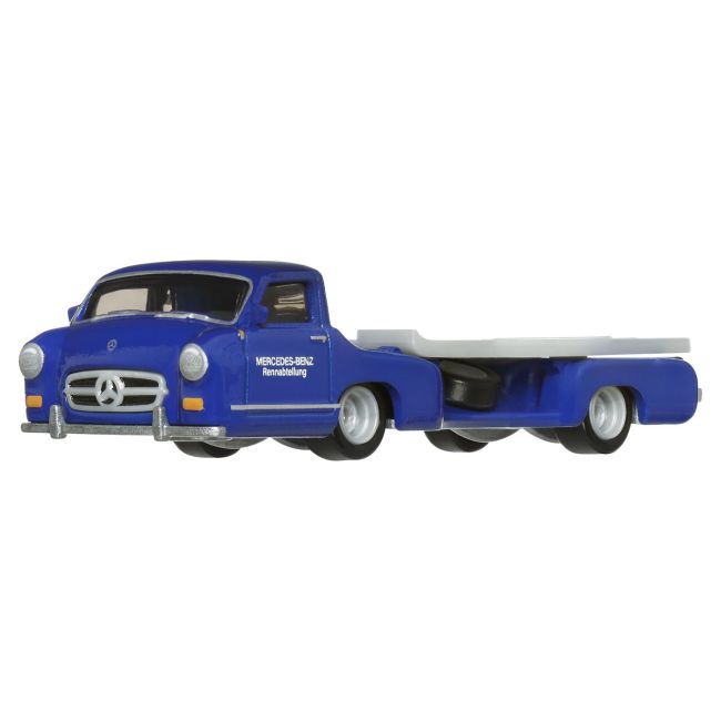 HOT WHEELS TRANSPORTATOR  MERCEDES-BENZ 55 BLAUES WUNDER CU MASINUTA MERCEDES-BENZ 300 SL SCARA 1:64 VIVMTFLF56_HRV48