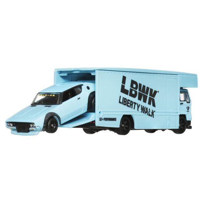 HOT WHEELS TRANSPORTATOR FLEET FLYER CU MASINUTA NISSAN SKYLINE 2000 GT-R LBWK SCARA 1:64 VIVMTFLF56_HRV45