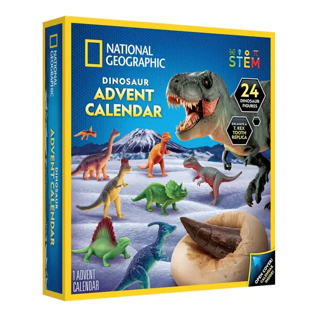 National Geographic - Set educativ Calendar de Craciun descopera lumea preistorica a dinozaurilor cu 24 de surprize ARTNG22862