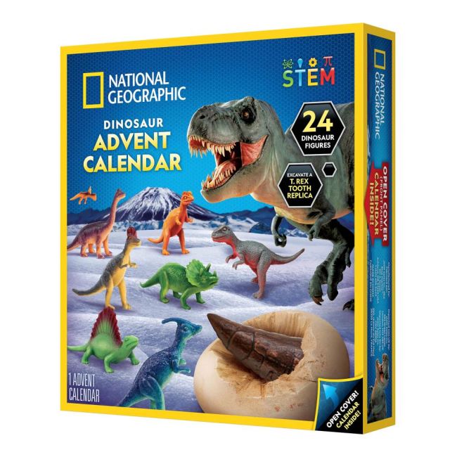 National Geographic - Set educativ Calendar de Craciun descopera lumea preistorica a dinozaurilor cu 24 de surprize ARTNG22862