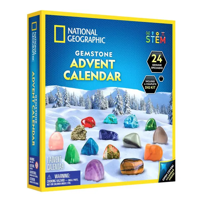National Geographic - Set educativ Calendar de Craciun descopera roci si pietre pretioase cu 24 de surprize ARTNG24101