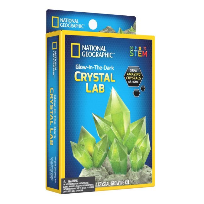 National Geographic - Set educativ Mini laborator de crestere cristale verzi fosforescente ARTNG29608