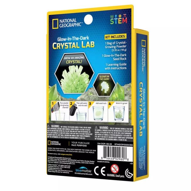 National Geographic - Set educativ Mini laborator de crestere cristale verzi fosforescente ARTNG29608