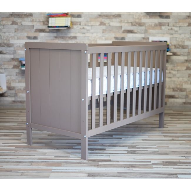 Patut bebelusi din MDF 120×60 cm,transformabil in SOFA, Elisabeth II Chocolate + Saltea Cocos EKDek92060