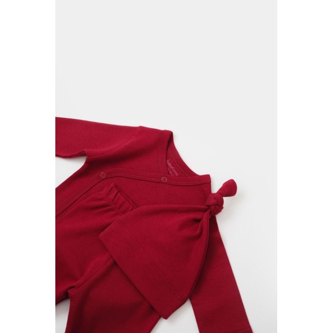 Set de 5 piese pentru nou nascut - 100% bumbac organic - Rosu, BabyCosy JEMBC-CSY5511
