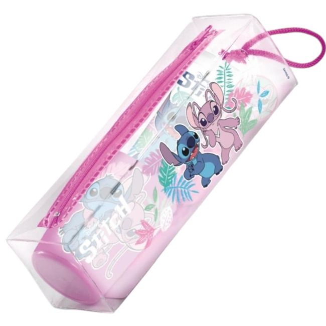 Set ingrijire dentala pentru copii, pahar, pasta de dinti, periuta si etui, Stitch, 1278