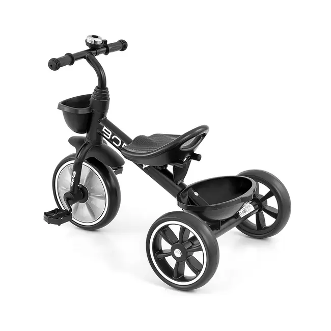 Tricicleta cu cadru robust din otel, roti Eva, +24 luni, Bobby Black EKDmm9564