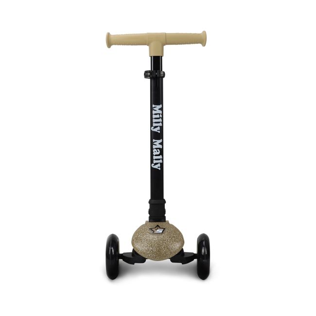 Trotineta pliabila Milly Mally Sparky Champagne, roti din silicon cu Led, platforma iluminata, greutate admisa 50 kg EKDmm0351