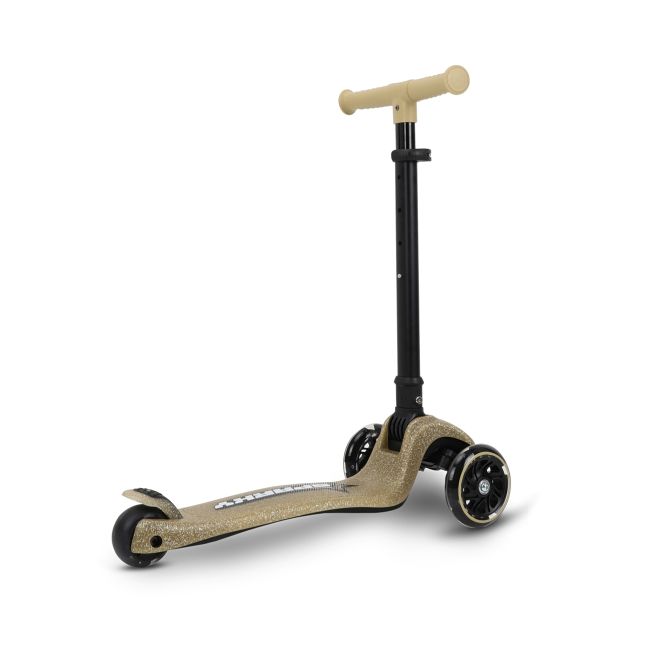 Trotineta pliabila Milly Mally Sparky Champagne, roti din silicon cu Led, platforma iluminata, greutate admisa 50 kg EKDmm0351
