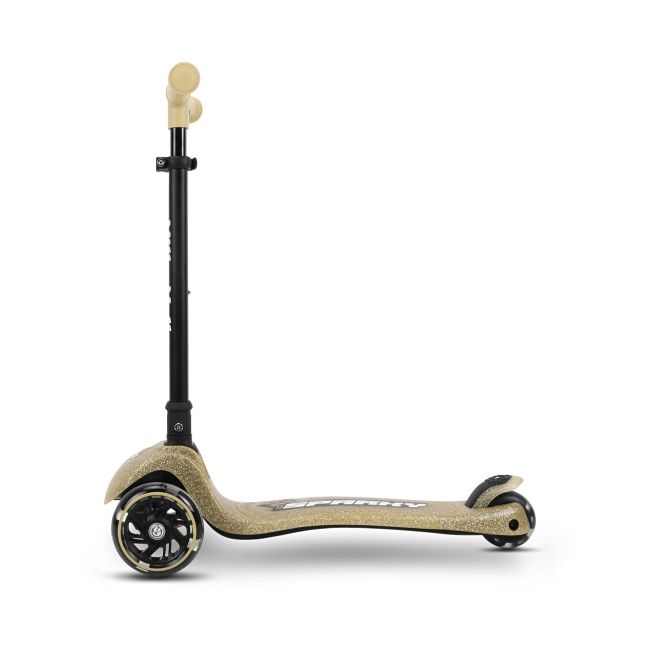 Trotineta pliabila Milly Mally Sparky Champagne, roti din silicon cu Led, platforma iluminata, greutate admisa 50 kg EKDmm0351