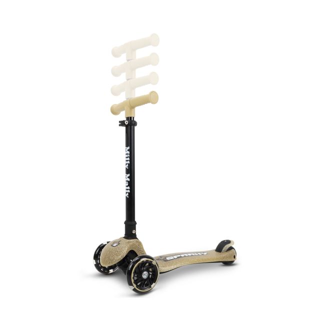 Trotineta pliabila Milly Mally Sparky Champagne, roti din silicon cu Led, platforma iluminata, greutate admisa 50 kg EKDmm0351