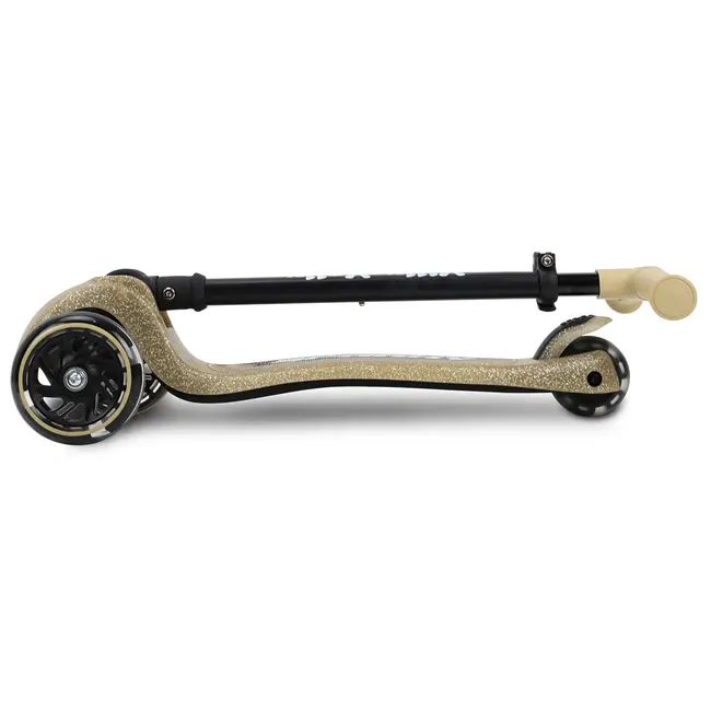 Trotineta pliabila Milly Mally Sparky Champagne, roti din silicon cu Led, platforma iluminata, greutate admisa 50 kg EKDmm0351