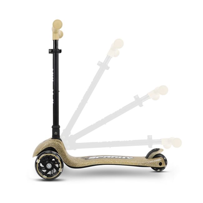 Trotineta pliabila Milly Mally Sparky Champagne, roti din silicon cu Led, platforma iluminata, greutate admisa 50 kg EKDmm0351