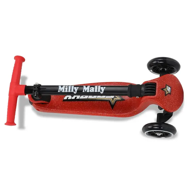 Trotineta pliabila Milly Mally Sparky Red, roti din silicon cu Led, platforma iluminata, greutate admisa 50 kg EKDmm0375