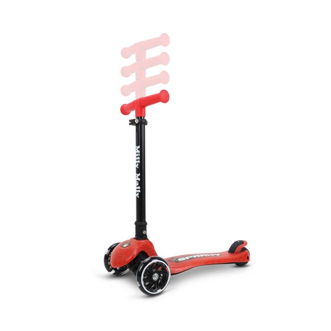 Trotineta pliabila Milly Mally Sparky Red, roti din silicon cu Led, platforma iluminata, greutate admisa 50 kg EKDmm0375