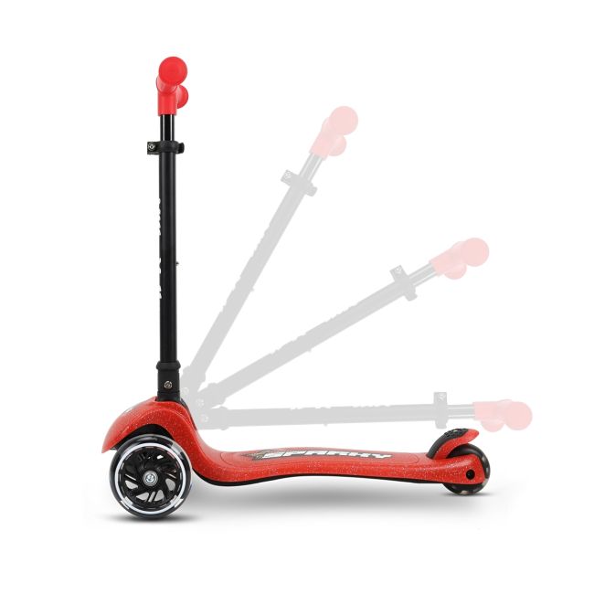 Trotineta pliabila Milly Mally Sparky Red, roti din silicon cu Led, platforma iluminata, greutate admisa 50 kg EKDmm0375