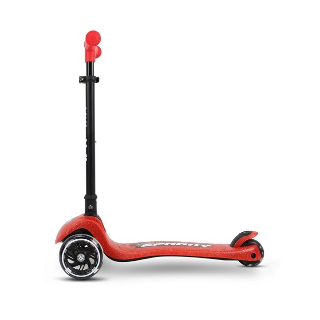 Trotineta pliabila Milly Mally Sparky Red, roti din silicon cu Led, platforma iluminata, greutate admisa 50 kg EKDmm0375
