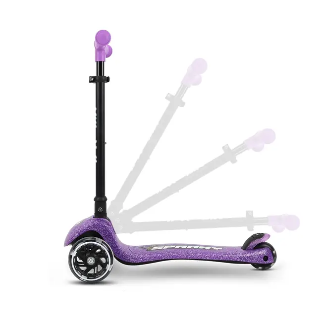 Trotineta pliabila Milly Mally Sparky Violet, roti din silicon cu Led, platforma iluminata, greutate admisa 50 kg EKDmm0344