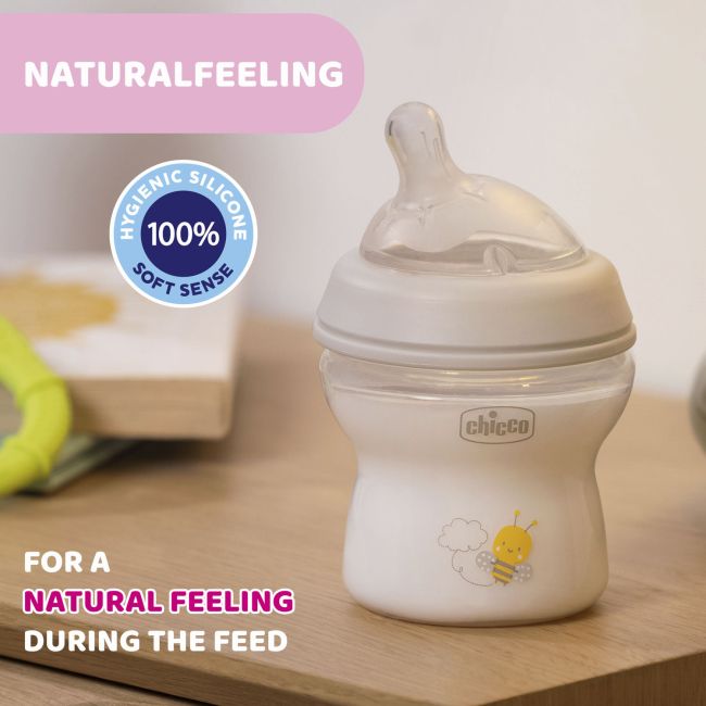 Biberon Chicco Natural Feeling PP, 150ml, unisex, tetina s., 0luni+, 0%BPA CHC8131130-7