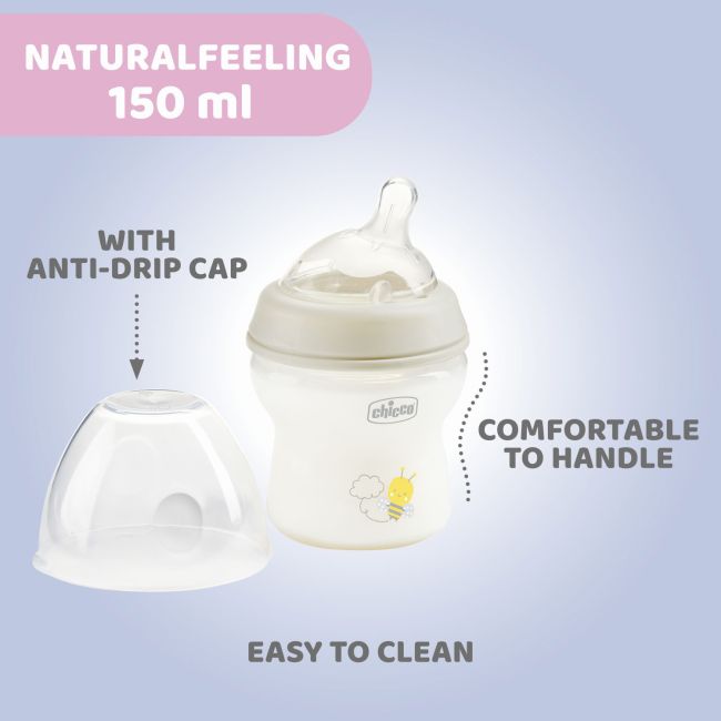Biberon Chicco Natural Feeling PP, 150ml, unisex, tetina s., 0luni+, 0%BPA CHC8131130-7