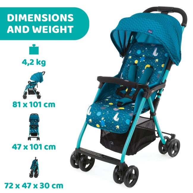 Carucior sport Chicco Ohlala 3, Sloth In Space (Albastru), 0luni+ CHC79733-8_SLOTH IN SPACE