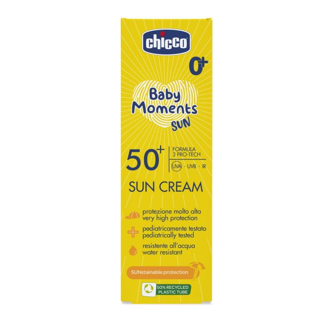 Crema protectie solara Chicco Baby Moments SPF 50+, 75 ml, 0 luni+ CHC11258-9