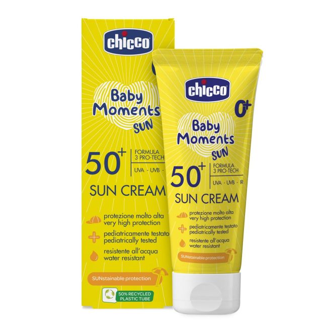 Crema protectie solara Chicco Baby Moments SPF 50+, 75 ml, 0 luni+ CHC11258-9