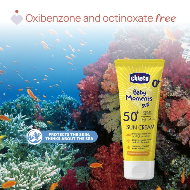 Crema protectie solara Chicco Baby Moments SPF 50+, 75 ml, 0 luni+ CHC11258-9