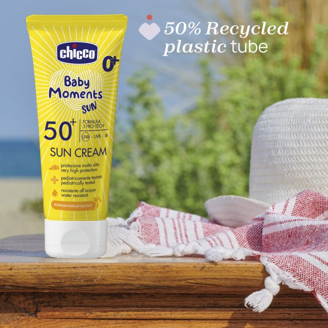 Crema protectie solara Chicco Baby Moments SPF 50+, 75 ml, 0 luni+ CHC11258-9