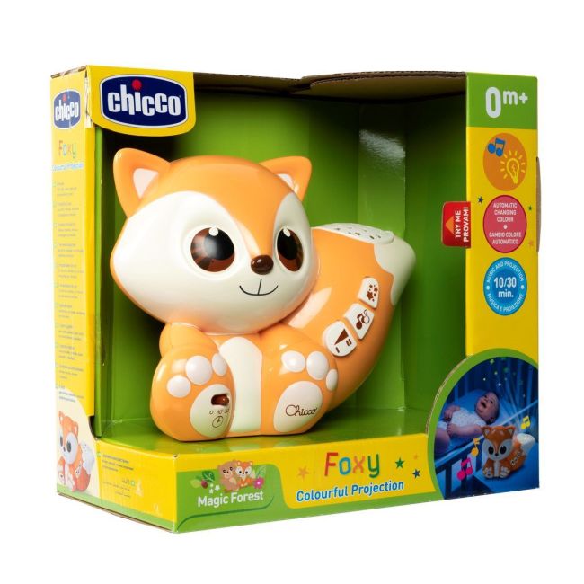 Jucarie Chicco 2 in 1 pentru carucior si lampa de veghe Vulpita Foxy, 0 luni+ CHC10064-1