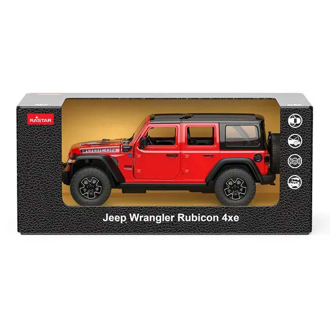 MASINUTA METALICA JEEP WRANGLER RUBICON 4XE ROSU SCARA 1 LA 24 VIVRas64610_Rosu