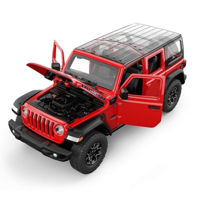 MASINUTA METALICA JEEP WRANGLER RUBICON 4XE ROSU SCARA 1 LA 24 VIVRas64610_Rosu
