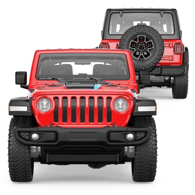 MASINUTA METALICA JEEP WRANGLER RUBICON 4XE ROSU SCARA 1 LA 24 VIVRas64610_Rosu