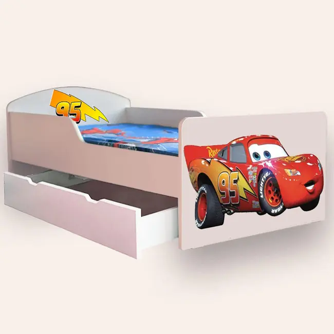 Pat Pentru Baieti Fulger Mcqueen Mare 2-12 Ani Cu Sertar Cu Saltea Inclusa 160x80 Cmg43817492906241