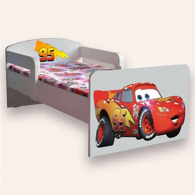 Patut Copii Fulger Mcqueen Mic 2-8 Ani Cu Manere Cu Saltea Inclusa 140x70 Cmg46495216206164