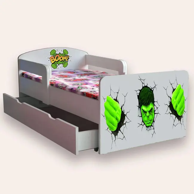 Patut copii de gradinita cu Halk Mic 2-6 ani 130x60 cm varianta cu sertar si saltea SafeNest CMG51900154839380