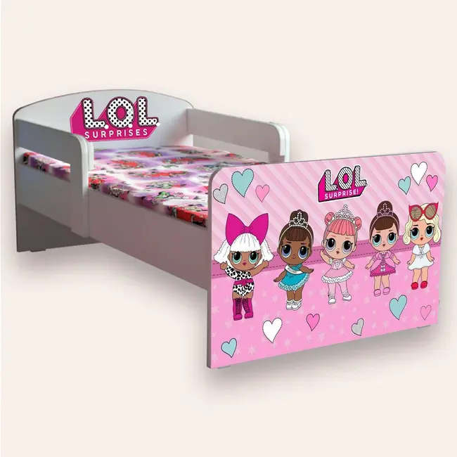 Patut copii de gradinita cu LOL Surpriza Mic 2-6 ani 130x60 cm cu paravane laterale Saltea SafeNest CMG51900075344212