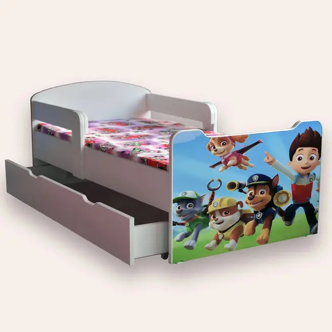 Patut copii de gradinita Paw Patrol (Patrula Catelusilor) 2-6 ani cu sertar Fara saltea CMG51894339699028