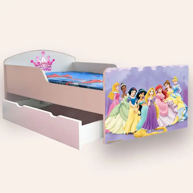 Patut pentru fetite Printese 2-8 Ani Cu Sertar si Cu Saltea SafeNest 140x70 Cmg43817570304257