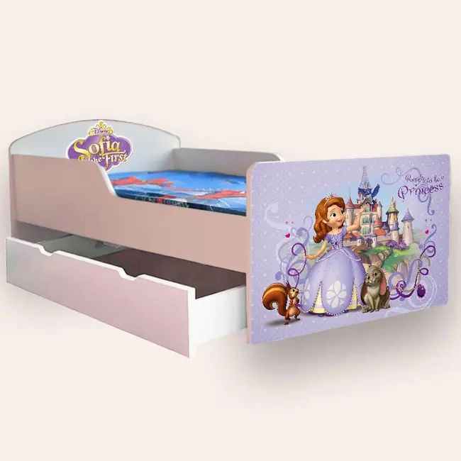 Patut copii de gradinita cu Sofia Mic 2-6 ani 130x60 cm varianta cu sertar si saltea SafeNest CMG51900304490836