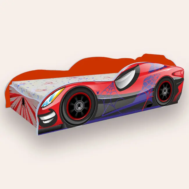 Pat Masina Spiderman Mare 2-12 Ani Pentru Saltele 160x80 Rosu Varianta fara Saltea Cmg43611403354369