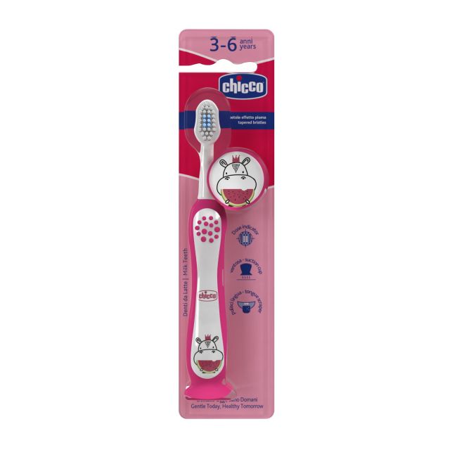 Periuta de dinti Chicco, Hippo Roz, 3-6ani+ CHC1208300-7_HIPPO