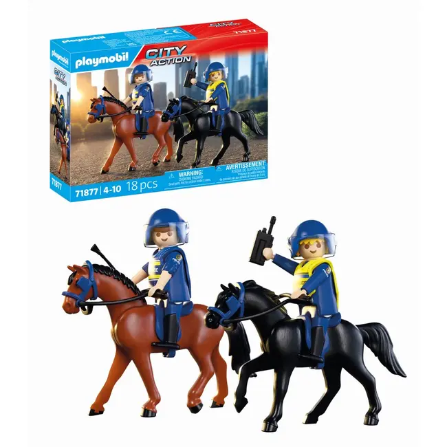 Playmobil - Jucarie de rol Echipaj de politie calare ARTPM71877