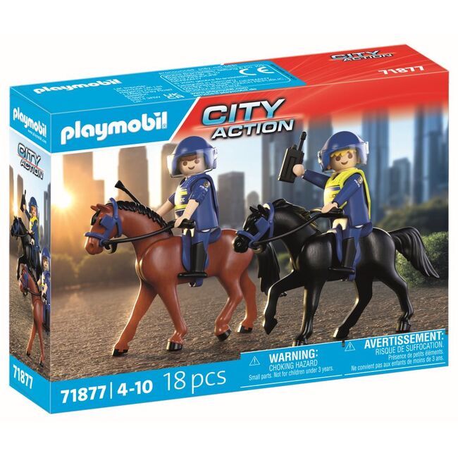 Playmobil - Jucarie de rol Echipaj de politie calare ARTPM71877
