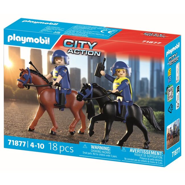 Playmobil - Jucarie de rol Echipaj de politie calare ARTPM71877